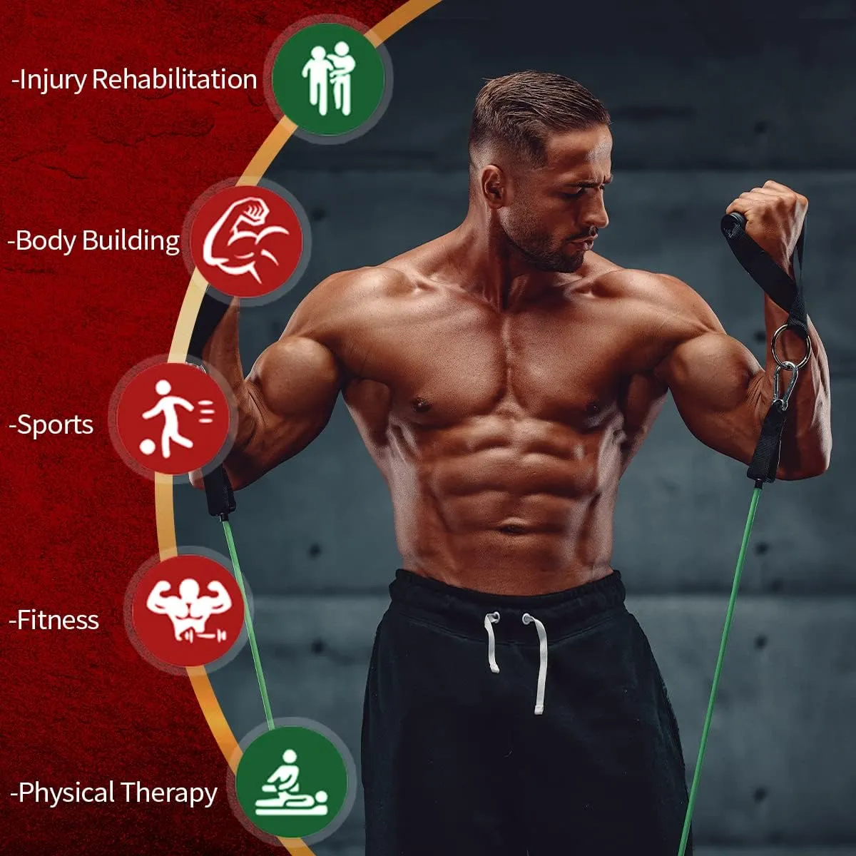 VEICK Resistance Bands, Exercise Bands, Workout Bands Set for Working Out with Handles for Men Women, Elastic Exercising Bands for Fitness Weights Work Out at Home Gym