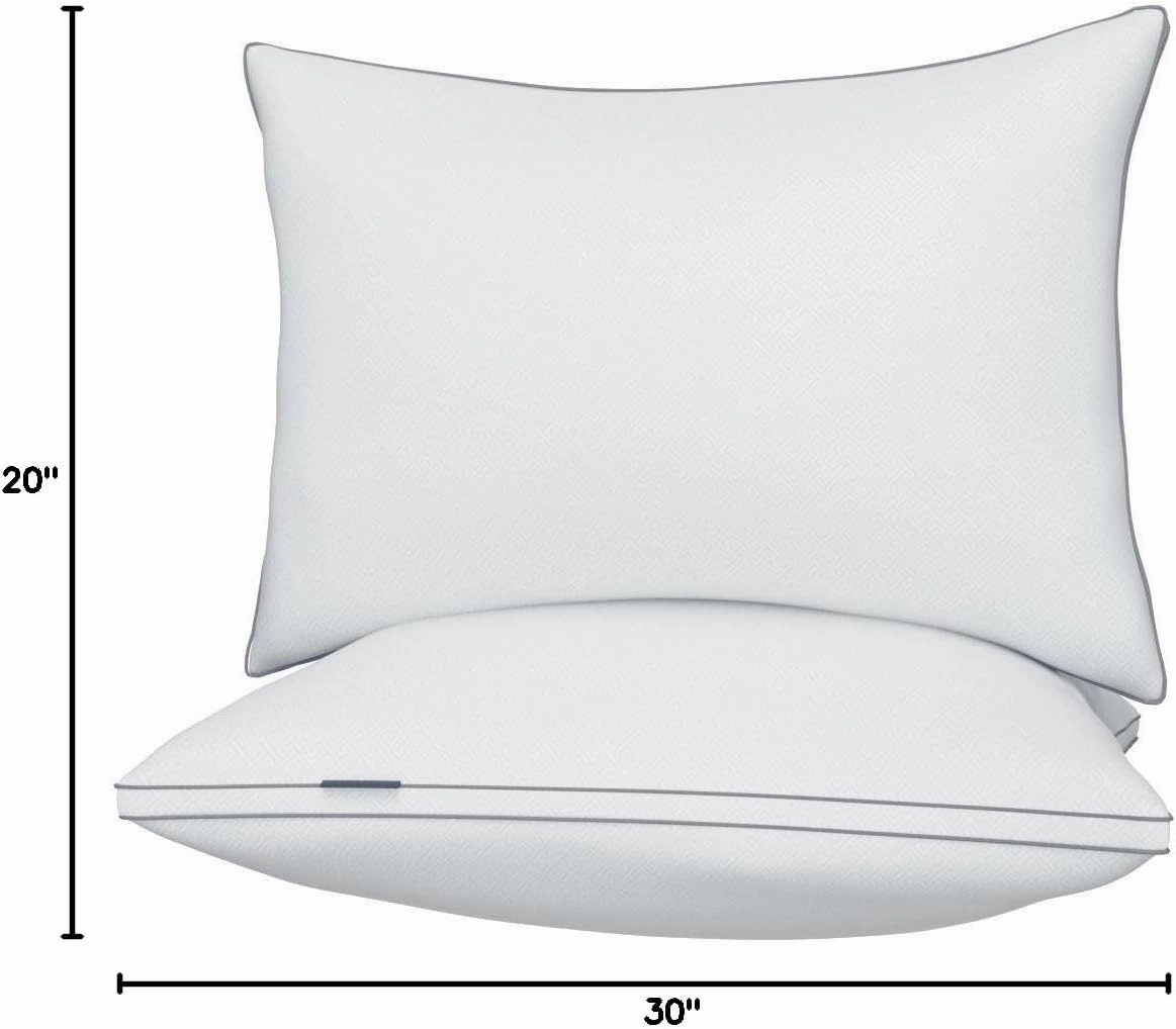 viewstar Pillows Queen Size Set of 2, Hotel Quality, Down Alternative Gusseted Bed Pillows for Side, Back, or Stomach Sleepers, White