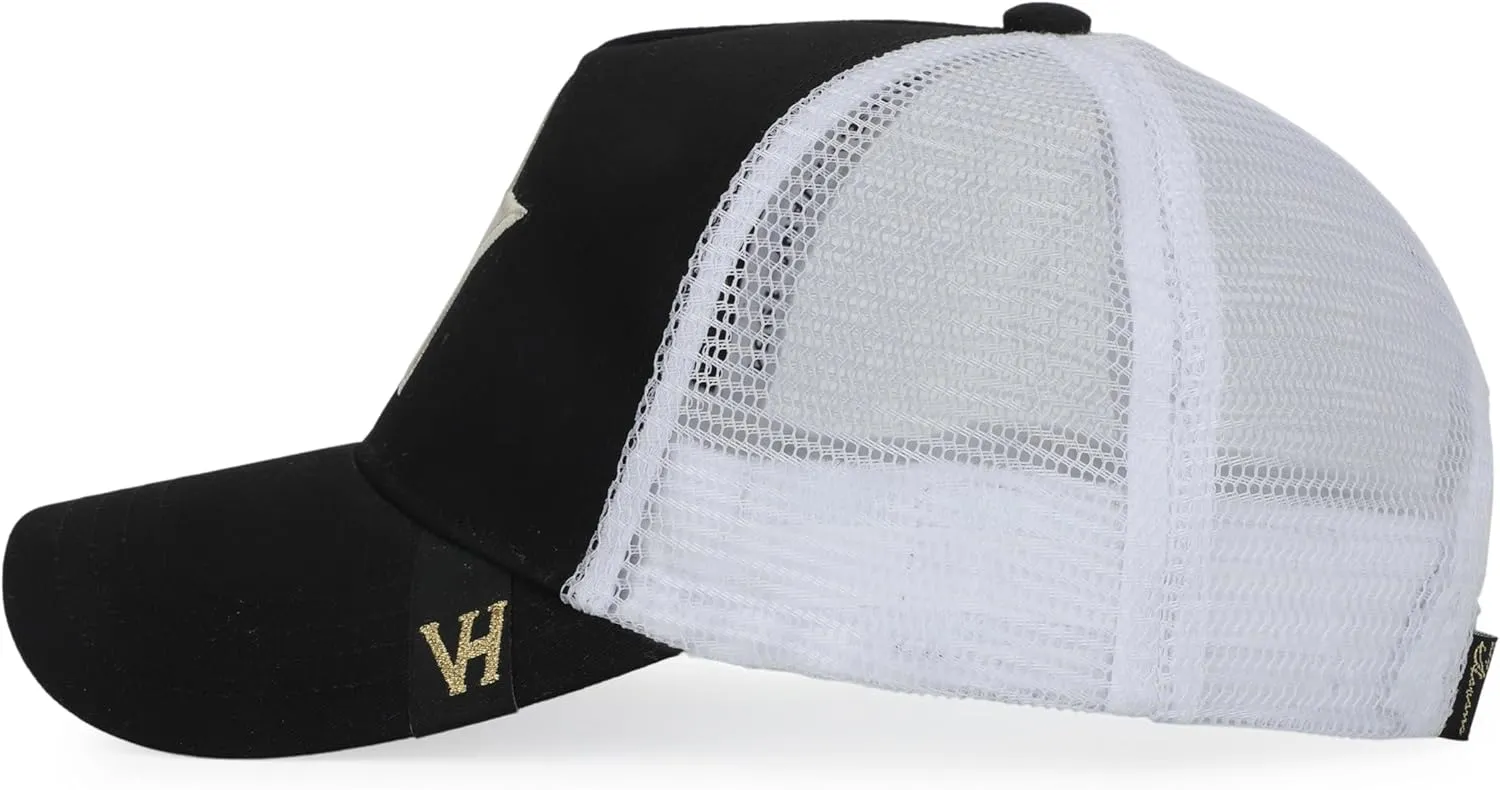 Vintage Havana Black Trucker Hats Women | Mesh Adjustable Snapback Hat | Men & Women Trendy Fashion Baseball Cap