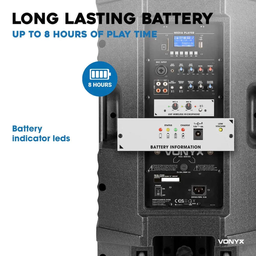 Vonyx VSA700-PA 15″ Portable PA System