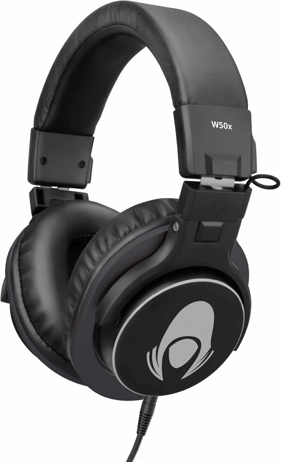 W50X Over Ear Headphones for Studio Monitoring, Professional Wired Closed-Back Headphone with Detachable Cables, High-Fidelity Audio for Tracking, Mixing, DJing, Mastering, Black