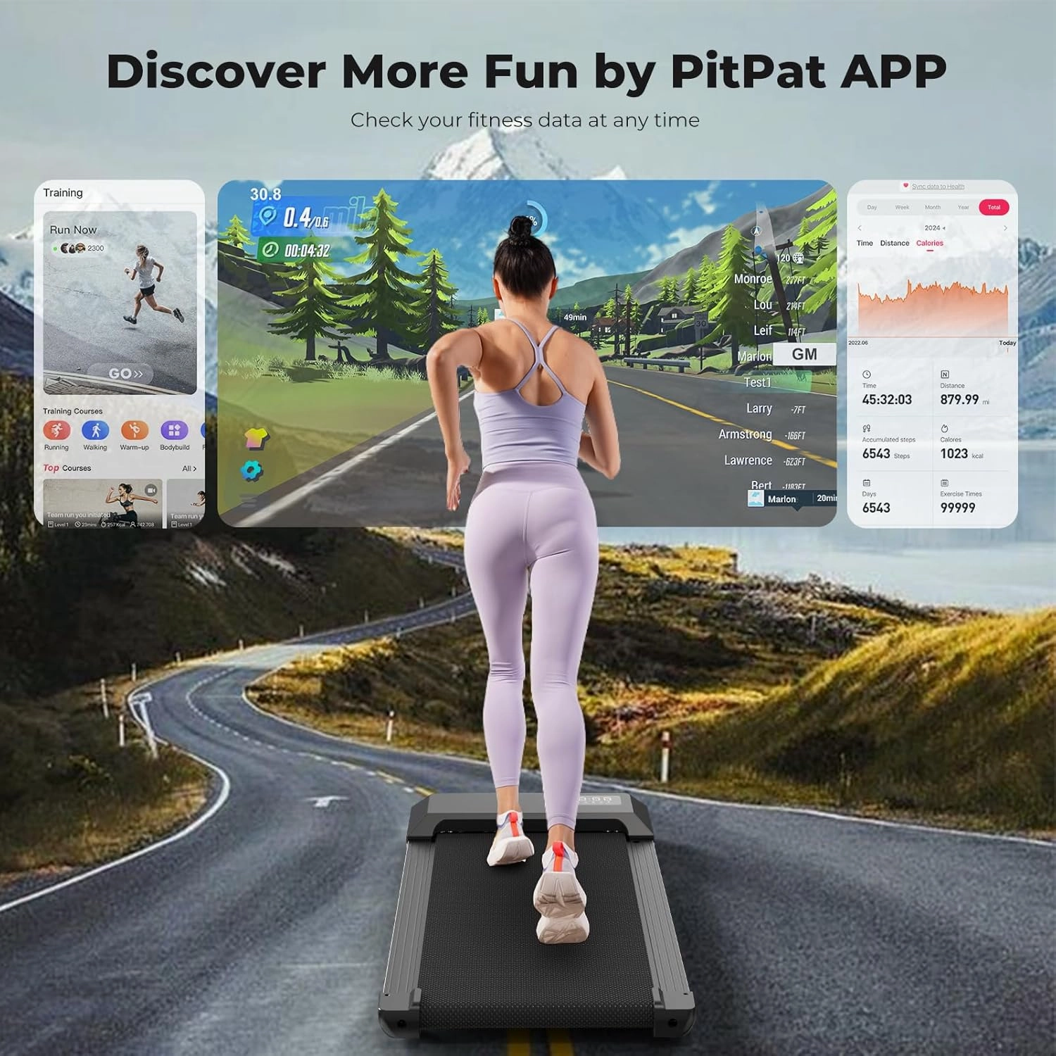Walking Pad, Under Desk Treadmill, Mini Portable Treadmill with App and Remote Control, 2.2 HP Quiet Walking Jogging Machine for Office Home Use, 250 Lbs Capacity