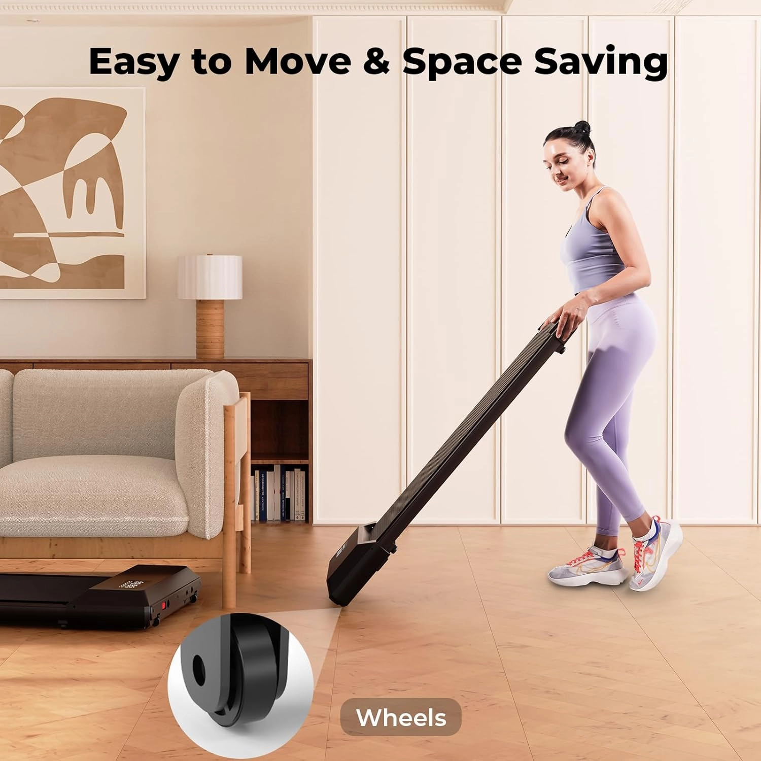 Walking Pad, Under Desk Treadmill, Mini Portable Treadmill with App and Remote Control, 2.2 HP Quiet Walking Jogging Machine for Office Home Use, 250 Lbs Capacity