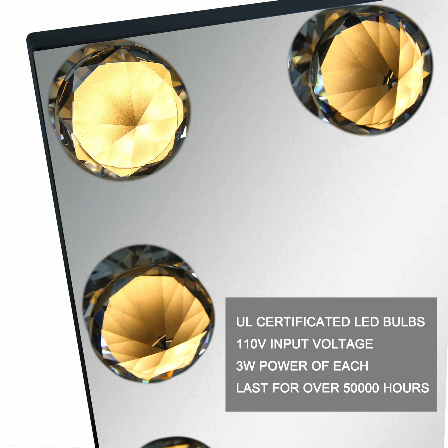 walsport Lighted Makeup Mirror Vanity Hollywood Mirror with Smart Touch, 15 LED Dimmable Bulbs, Table Top or Wall Mount Dressing Cosmetic Beauty Mirror, USB Charging Port, Black 23”x17”