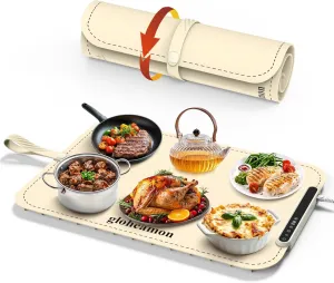 Warming Mat for Food,Quick Heat Food Warming Mat with 7-Level Adjustable Temperature and 4-Hour Timer,Rollable and Portable Food Warmer,Electric Warming Tray for Buffets Parties