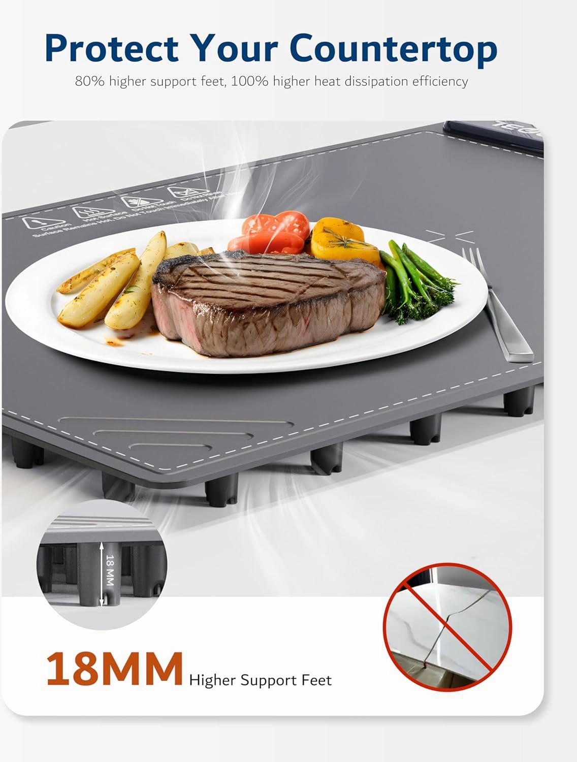 Warming Mat for Food -Electric Food Warming Tray (24"x16"), Rapid Full-Surface Heating, Portable & Rollable Versatile Food Warmer for Countertop, Perfect for Gatherings, Parties &Everyday Use