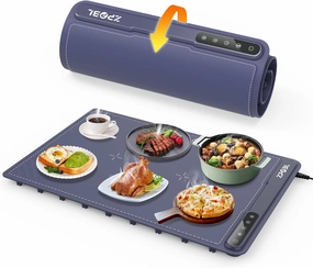 Warming Mat for Food -Electric Food Warming Tray Large (24"x16"), Rapid Full-Surface Heating, Portable & Rollable Versatile Food Warmer for Countertop, Perfect for Gatherings, Parties &Everyday Use