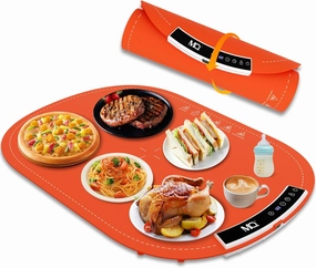 Warming Mat for Food Extra Large Extra Large Portable Food Warming Mat for Buffet Roll Up Electric Warming Trays for Food (Red with white)
