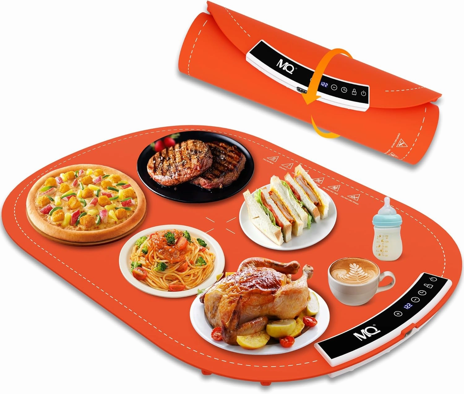 Warming Mat for Food Extra Large Extra Large Portable Food Warming Mat for Buffet Roll Up Electric Warming Trays for Food (Red with white)