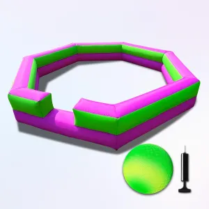 WARSUN 15Ft Gaga Ball Pit with Gagaball and Built-in Blower Portable Gaga Ball Pit Inflatable for Indoor Outdoor School Family Activities Inflatable Sport Games(Includes Hand Pump)