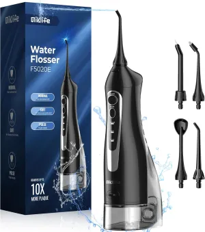Water flosser Cordless, Dental Flossers USB Rechargable Teeth Flosser, Professional Electric Portable Oral Irrigator with 4 Modes