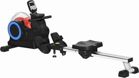Water Rower - Foldable Rowing Machine with Adjustable Resistance, LCD Monitor & Tablet Holder - Home Cardio Exercise