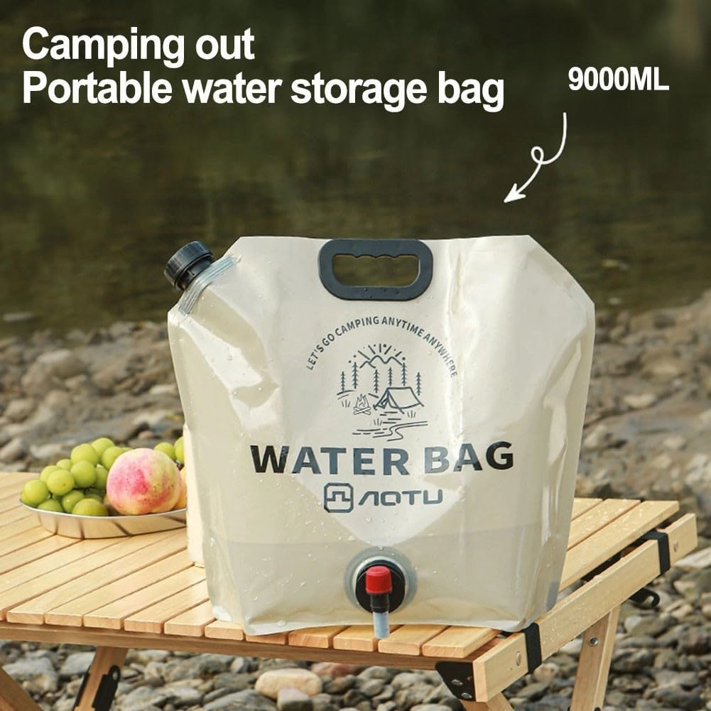 Wear Resistant 9L Portable Water Storage Solution Essential Gear for Camping Enthusiasts (9L Khaki)
