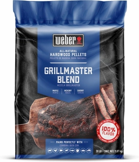 Weber Grillmaster Blend All-Natural Hardwood Pellets for Wood Pellet Grills, 20 lb Bag