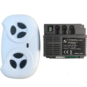 weelye 2.4G Bluetooth Remote Control and JR1930RX-2-24V Receiver Kit Kids Powered Ride On Car,Controller Control Box Accessories for Children Electric Ride On Car Replacement Parts