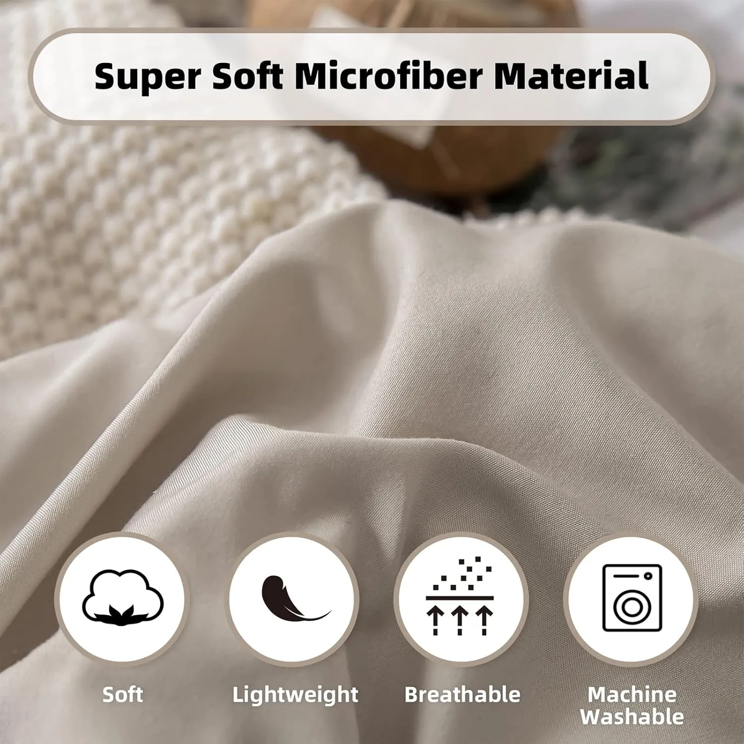 weigelia King Size Comforter Set 7 Pieces Oatmeal Comforter Set King Bed in a Bag Soft Fluffy Bedding Comforter with Sheets, Pillow Shams and Pillowcases for All Season