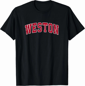 Weston Connecticut CT Vintage Sports Design Red Design T-Shirt