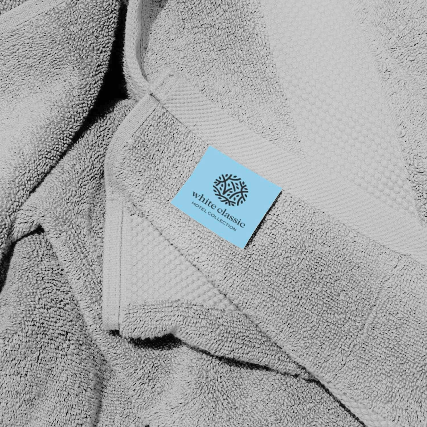 White Classic Luxury Bath Towels Set of 4 Large - 700 GSM Cotton Ultra Soft Bath Towels 27x54 | Highly Absorbent and Quick Dry | Hotel Towels for Bathroom Luxury, Plush Shower Towels, Dolphin Gray