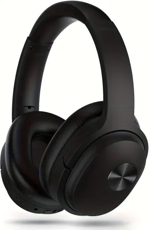 Wireless Over-Ear Headphones, Active Noise Cancelling, Multiple Microphones for Enhanced Calls, Deep Bass, Black