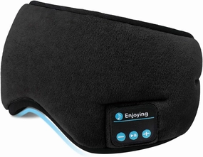 Wireless Sleep Mask,SKEYEOL Sleep Headphones,Adjustable&Washable Music Travel Sleeping Headset with Built-in Speakers Microphone Hands-Free for Air Travel,Siesta and Sleeping