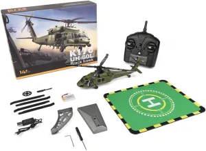 WL K170 RC Helicopter for Adults, UH-60L 170 2.4G 4CH Brushless Motor Flybarless RC Helicopter, Outdoor Hobby RC Toy Model, Throttle Adjustable (RTF Version)