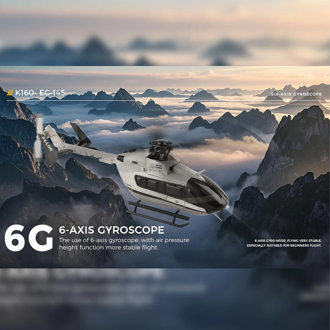 WL K160 RC Helicopter, 6-Axis Gyro 1:32 Scale EC-145 160-Class 4CH 2.4GHz Flybarless Aircraft with Altitude Hold & One-Key Take Off/Landing & Adjustable Throttle – RTF/ 2 Battery