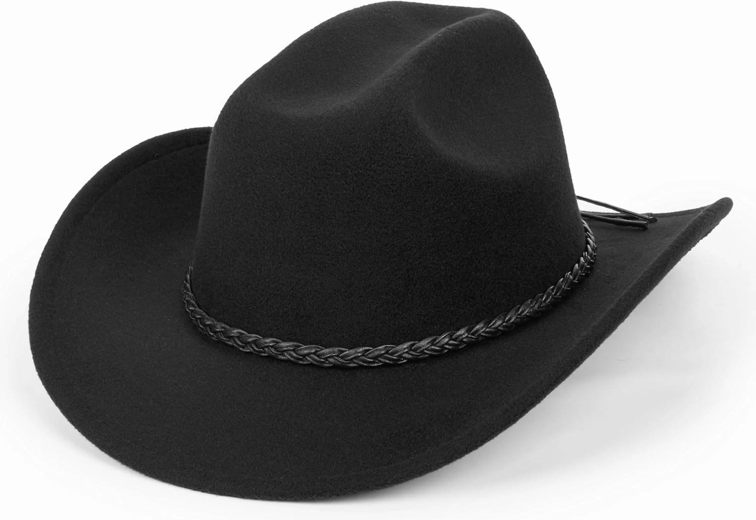 Womens Western Cowboy Hats Studded Pinched Western Cowgirl Hats Wide Brim Fedoras Hat with Belt Buckle (Size:Medium)