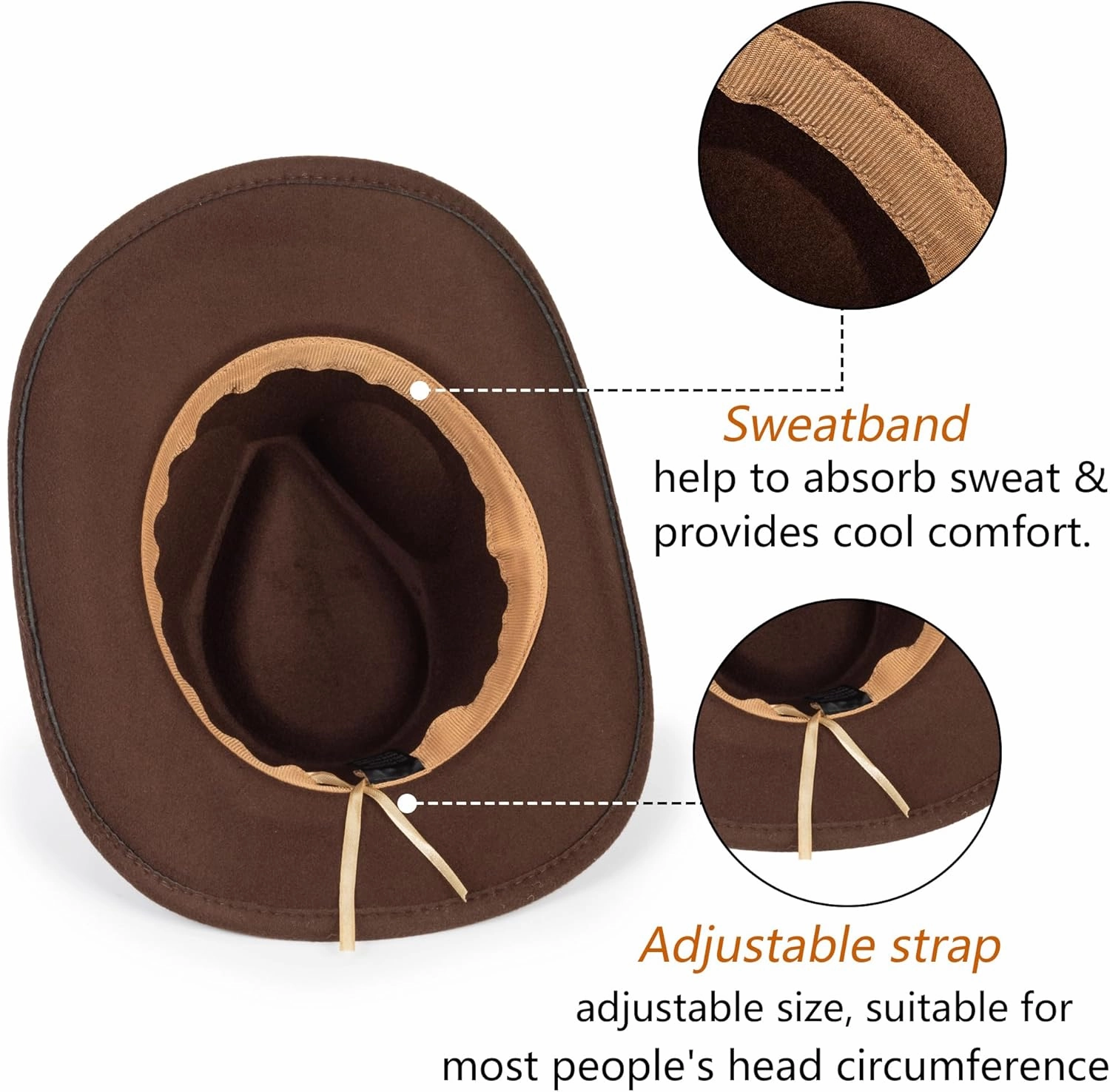 Womens Western Cowboy Hats Studded Pinched Western Cowgirl Hats Wide Brim Fedoras Hat with Belt Buckle (Size:Medium)