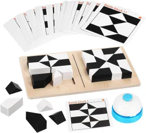 Wooden Puzzle Building Blocks Cards Challenge Rings for Engaging Mind Teaser Fun for Parties Travel Group Activities Wooden Construction