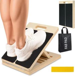 Wooden Slant Board for Calf Stretching - Adjustable Incline Exercise Stretcher for Ankle, Heel, Knees & Leg Mobility - Portable Wedge Equipment for Squats & Physical Therapy