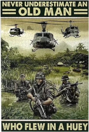 WZVZGZ US Marine Corps Helicopter 1000 Piece Format Jigsaw Puzzle for Adults Kids - Childhood Education Puzzle Wooden Cartoon Toys