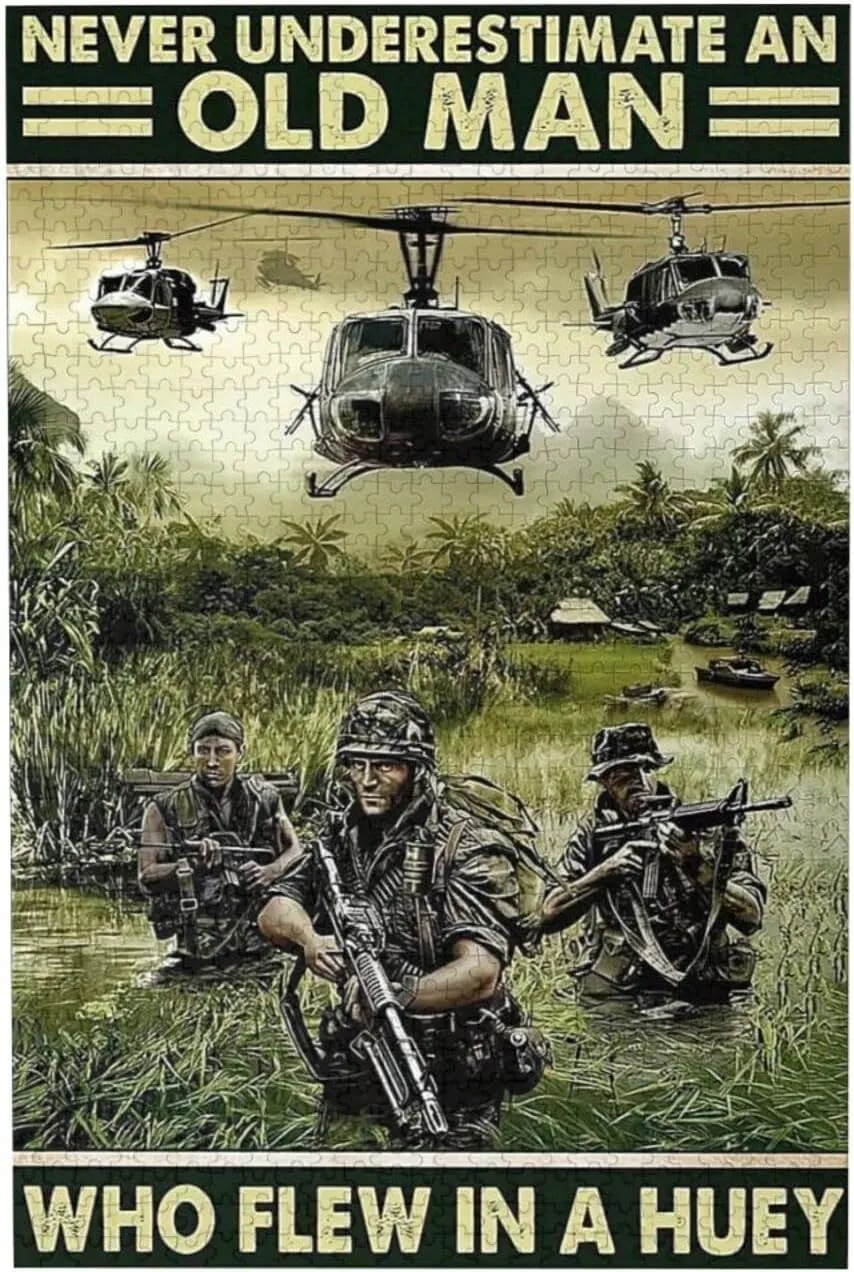 WZVZGZ US Marine Corps Helicopter 1000 Piece Format Jigsaw Puzzle for Adults Kids - Childhood Education Puzzle Wooden Cartoon Toys