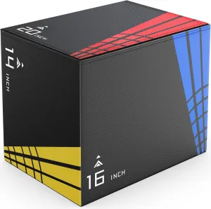 XDDAIS 3-in-1 Heavier Foam Plyometric Box Jumps for Home Gym,Firm Soft Foam Plyo Box,30”x24”x20”-24”x20”x16”-20"x16"x14" Plyometric Box,440lb Weight Capacity Jump Box Gym Fitness Workout Training