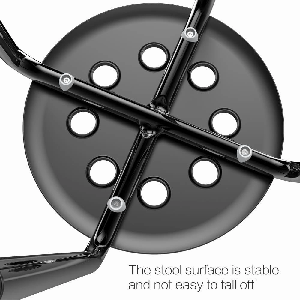 Yaheetech 17.3in Height Portable Plastic Stools Backless Round Top Kitchen Home, Garden & Living Pack of 5 Black