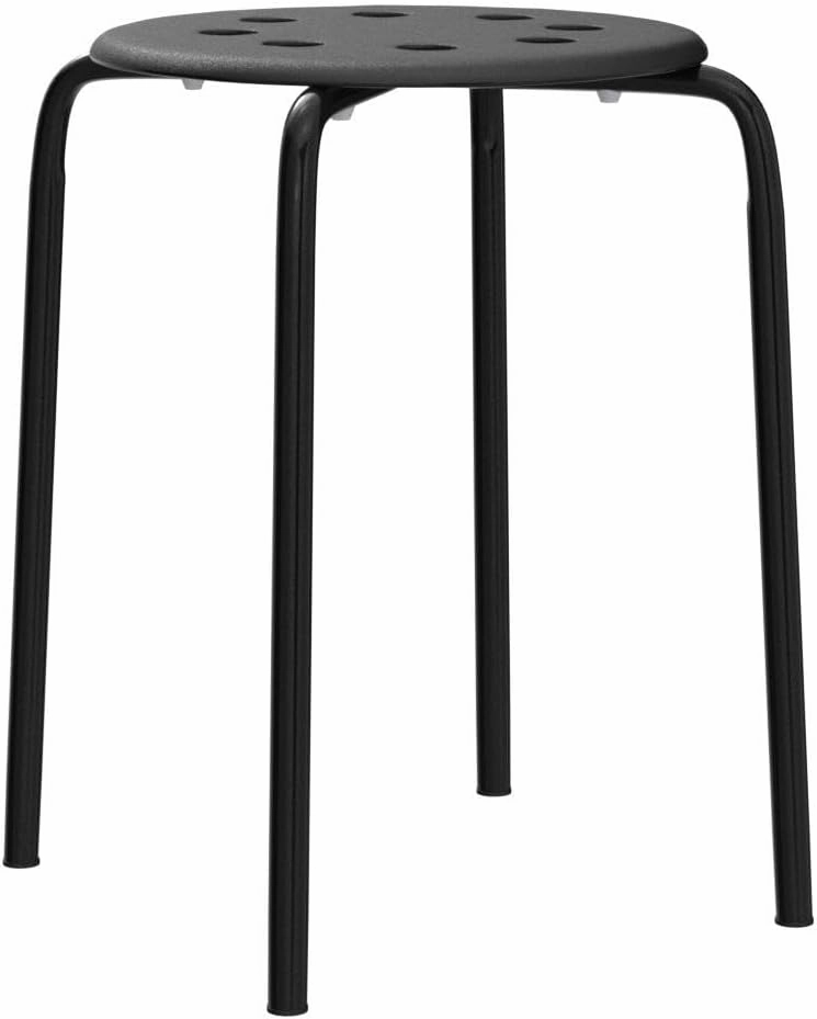 Yaheetech 17.3in Height Portable Plastic Stools Backless Round Top Kitchen Home, Garden & Living Pack of 5 Black