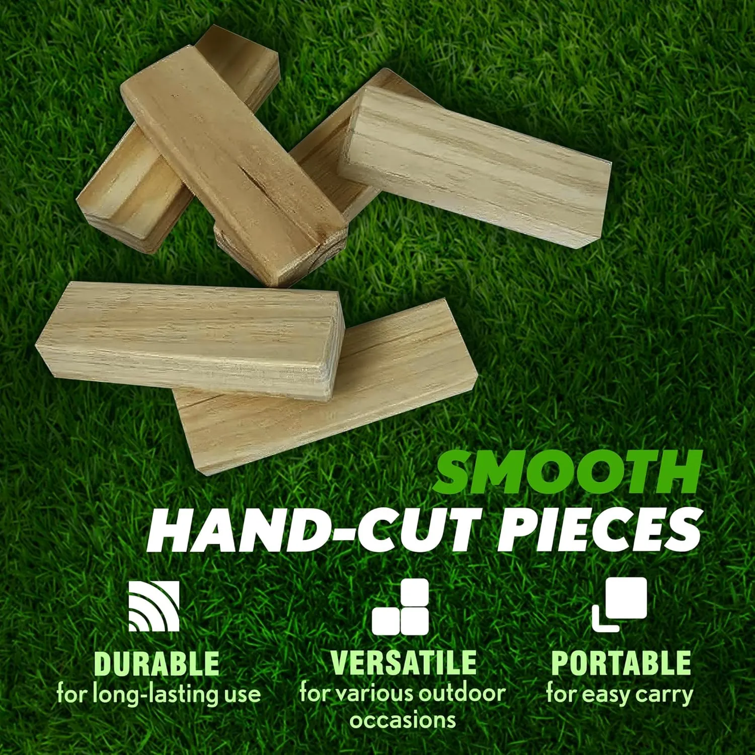 Yard Games 30 Inch Giant Wood Stacking Indoor Outdoor Party Game with Carrying Case, Natural
