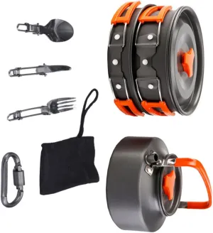 Yardwe Camping Cookware Stove Cookware Set 1 Set Portable Camping Pot Teapot Hiking