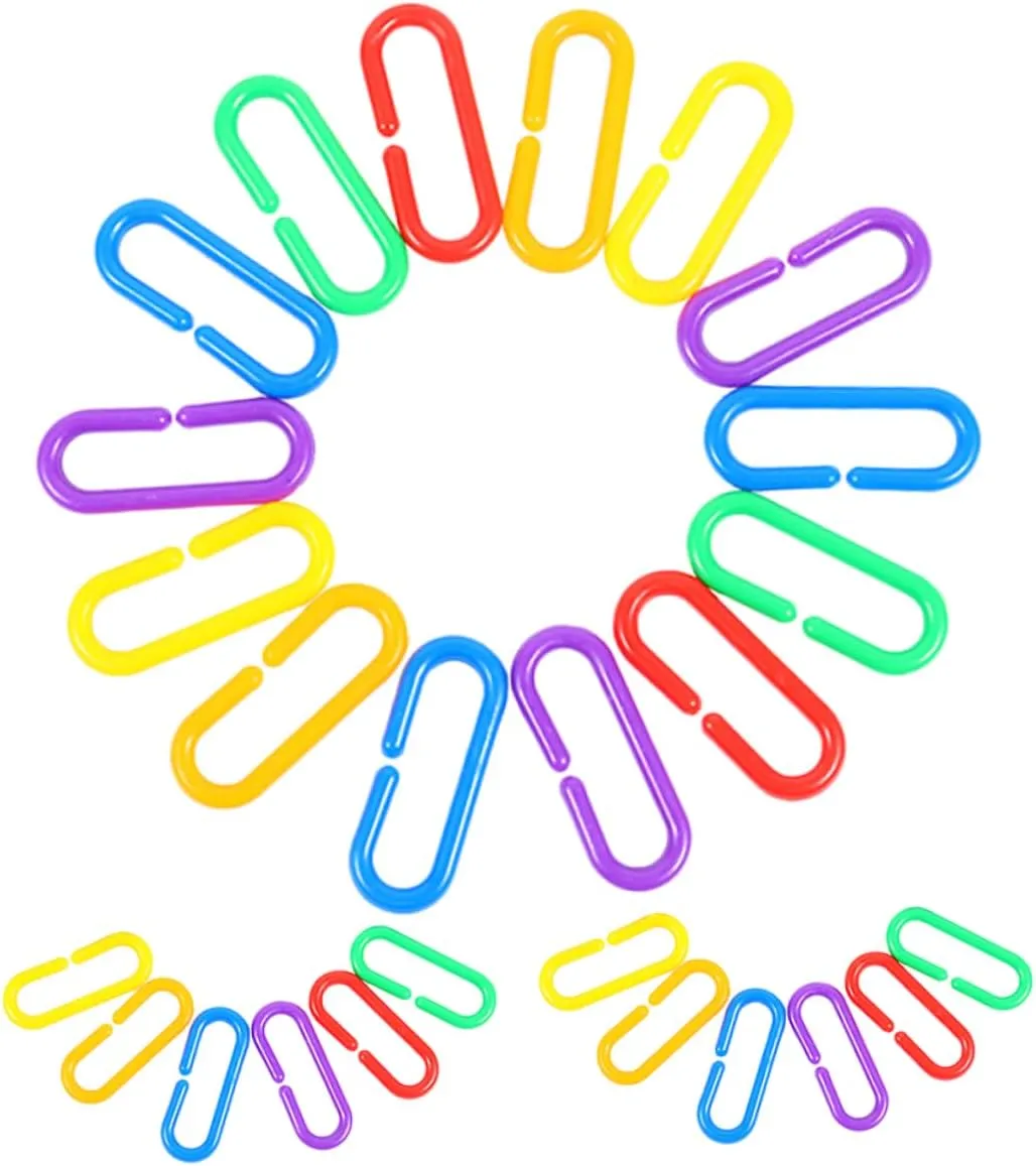 YARNOW 360Pcs Colorful C Clips Chain Links Creative Geometric Linking for Educational DIY Versatile Play for Classroom and Learning Activities