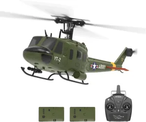 YUXIANG F07 UH-1D RC Helicopter Toys for Adults, 1/34 Scale 2.4G 6CH 6G/3D Stabilized Aircraft 6-Axis Gyro Brushless Flybarless Helicopter for UH-1 Huey - RTF / 2 Battery
