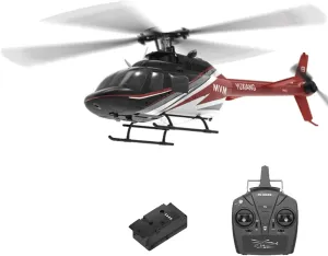YUXIANG F08 Bell206 RC Helicopter Toys for Adults, 1/27 Scale 2.4G 6CH 6G/3D Stabilized Aircraft 6-Axis Gyro Brushless Flybarless Helicopter, One-Key Inverted Flight - RTF / 1 Battery