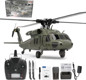 YUXIANG YXZNRC F09 RC Helicopter for Adults, 1/47 2.4G 6CH Brushless Direct Drive Remote Control Military Helicopter, Brushless Direct Drive RC Airplanes (RTF Edition)