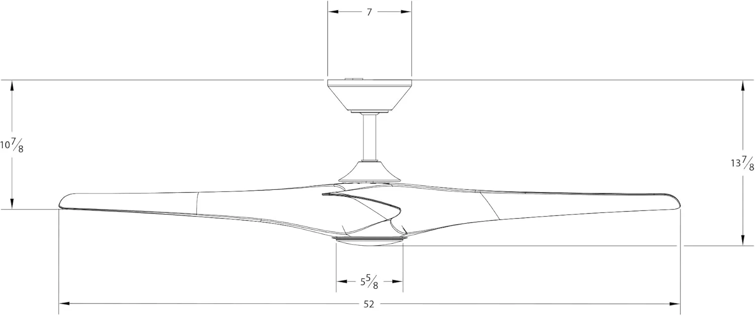 Zephyr Smart Indoor and Outdoor 3-Blade Ceiling Fan 52in Graphite Weathered Wood with Adjustable CCT 2700K-3000K-4000K-5000K LED Light Kit and Remote Control works with Alexa, and iOS or Android App