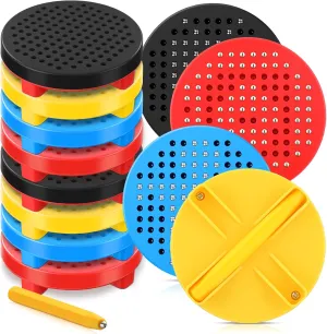 Zhehao 12 Pack Magnetic Drawing Board for Adults with Beads and Magnet Stylus Pen Magnetic Tablet Toy Multicolor Round Magnet Drawing Board Graduation Gifts for Airplane Travel Road Trip Car Ride