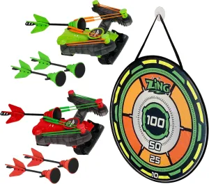 Zing Air Storm Wrist Bow Pack - Includes 2 Wrist Bows, 6 Arrows and 1 Target, Launches up to 45 Feet, Safe for Indoor Play