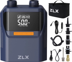ZLX Electric Paddle Board Pump, 50PSI Air SUP Pump with High Pressure Dual Stage, Auto-Off Inflation/Deflation & Rechargeable Paddle Board Accessories for Inflatables, Kayaks, Boats, Air Mattresses