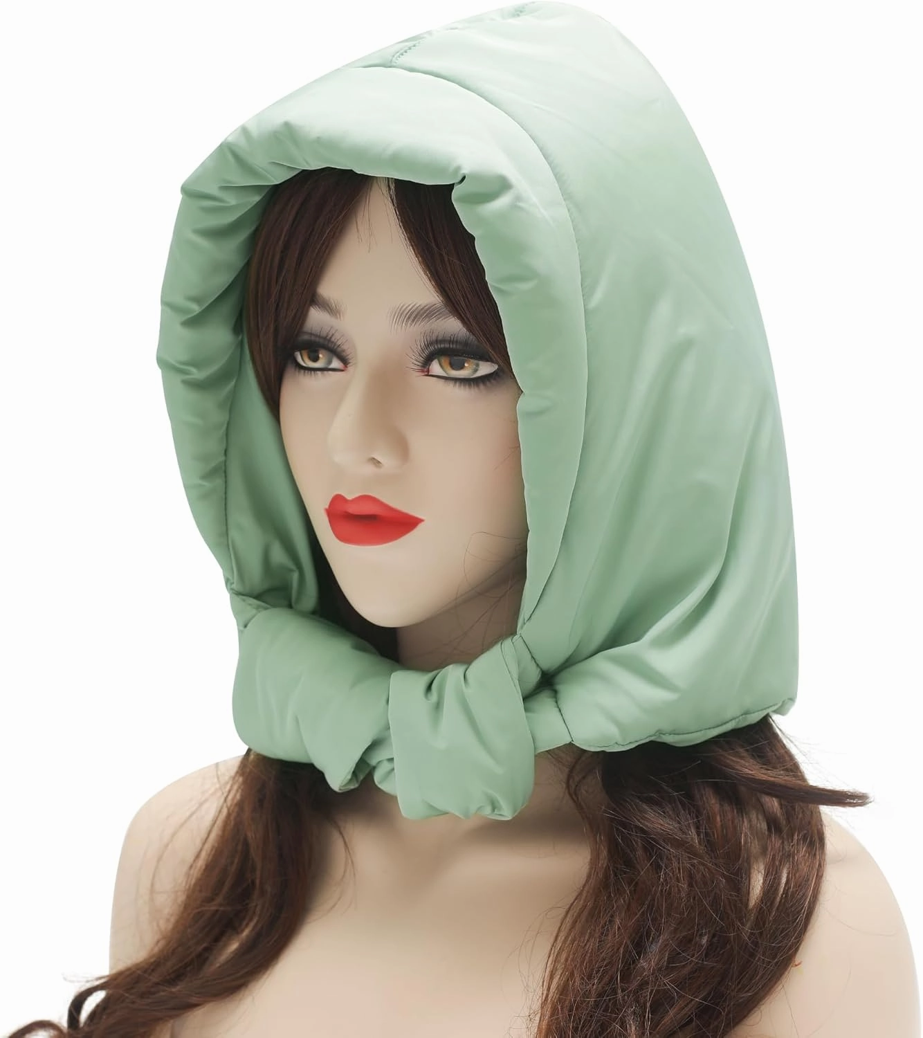 ZLYC Women Winter Down Hat Windproof Hooded Scarf Soft Warm Balaclava Skull Cap Beanie Hat
