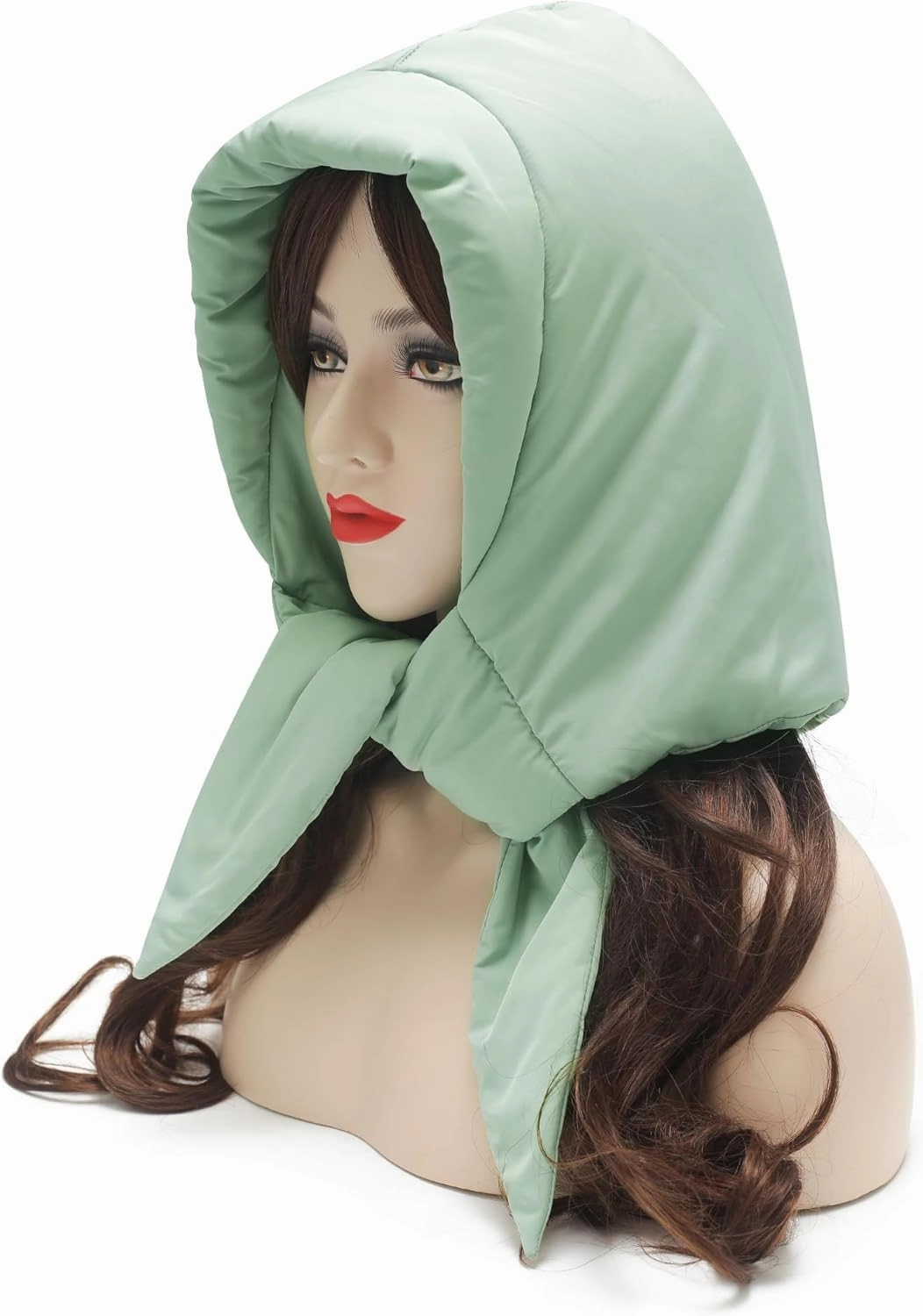 ZLYC Women Winter Down Hat Windproof Hooded Scarf Soft Warm Balaclava Skull Cap Beanie Hat