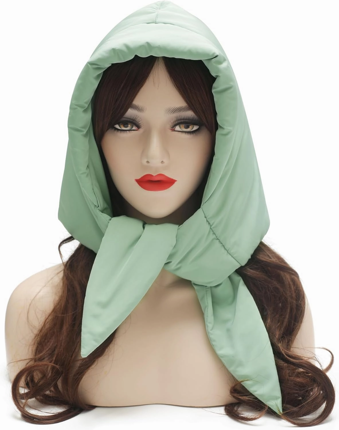 ZLYC Women Winter Down Hat Windproof Hooded Scarf Soft Warm Balaclava Skull Cap Beanie Hat