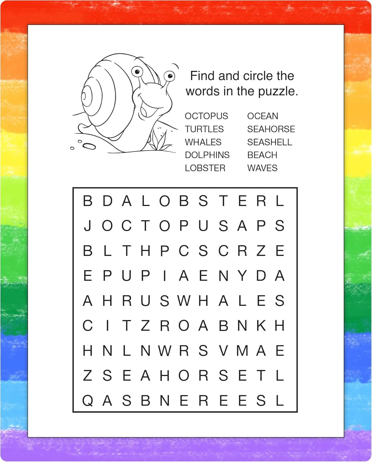 ZOCO - Ocean Friends - Mini Activity Pads (50 Bulk Pack Without Crayons) - Party Favors, Goodie Bag Stuffers, Coloring, Games, Mazes, Word Search, Puzzles, Activities for Kids