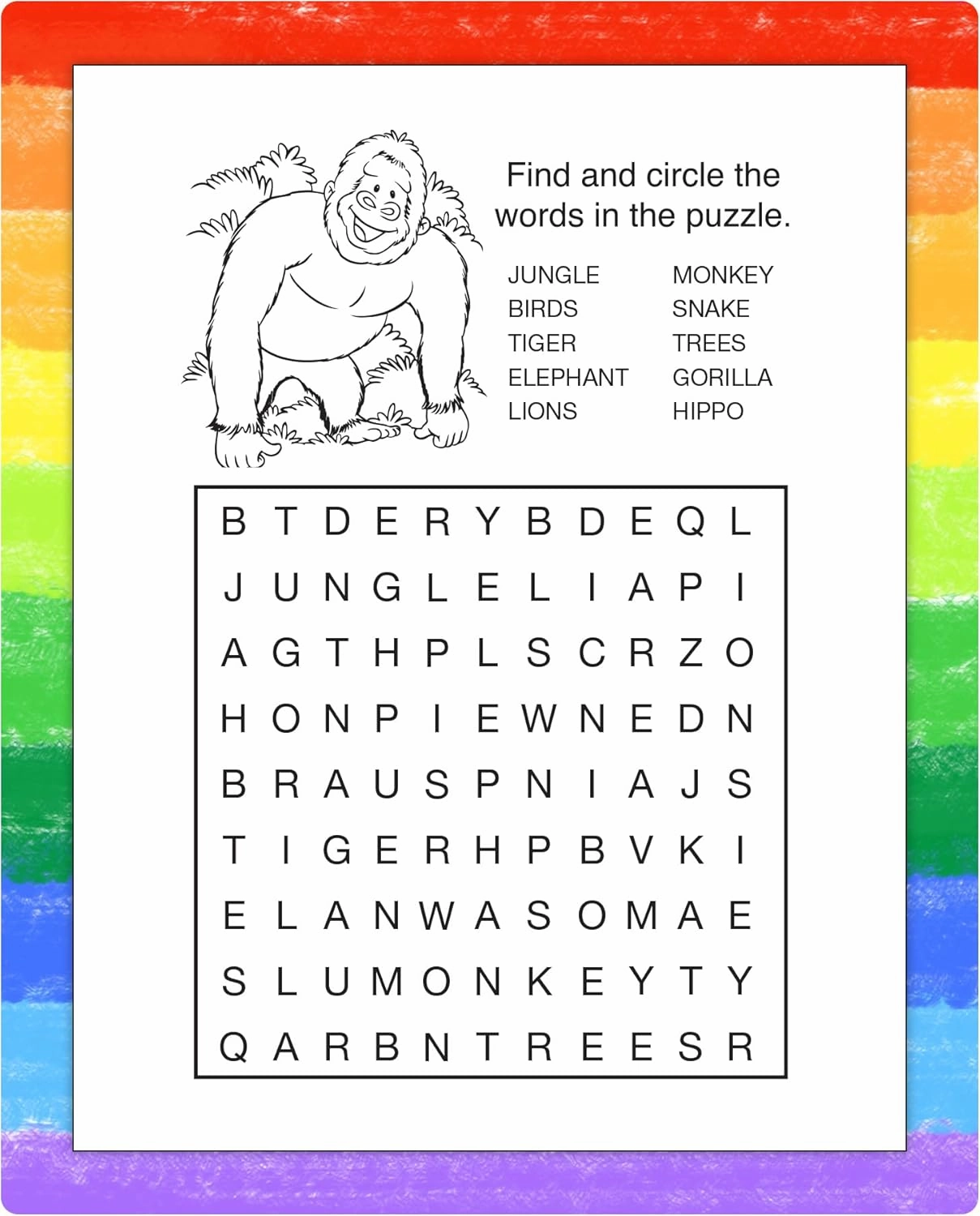 ZOCO - Jungle Fun - Mini Activity Pads (50 Bulk Pack With Crayons) - Party Favors, Goodie Bag Stuffers, Coloring, Games, Mazes, Word Search, Puzzles, Activities for Kids